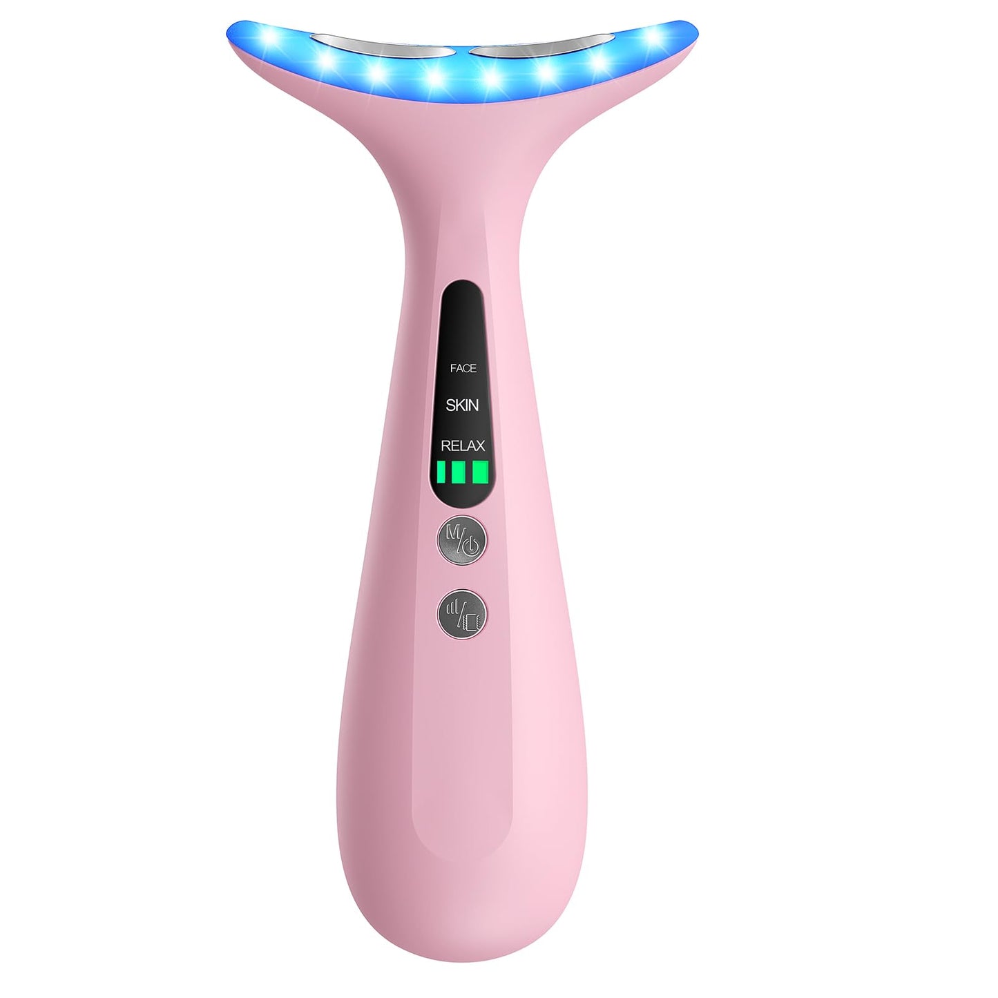 Facial and Neck Massager for Face, Neck - Skin Lifting & Firming - Wrinkle & Dark Circle Reducer - at Home Skin Care Face Sculpting Tool and Neck Massager-White