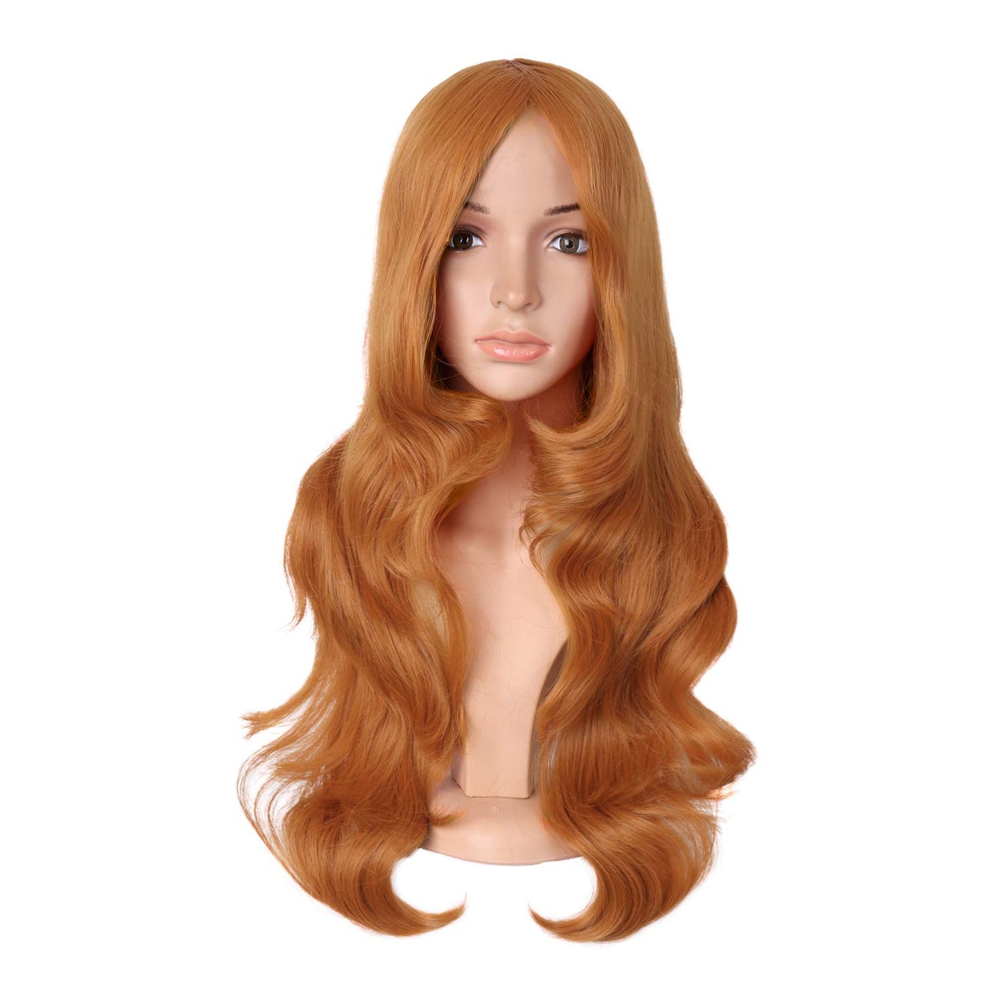 MapofBeauty 24 Inch/60 cm Charming Synthetic Fiber Long Wavy Hair Wig Women Party Full Wig (Black)