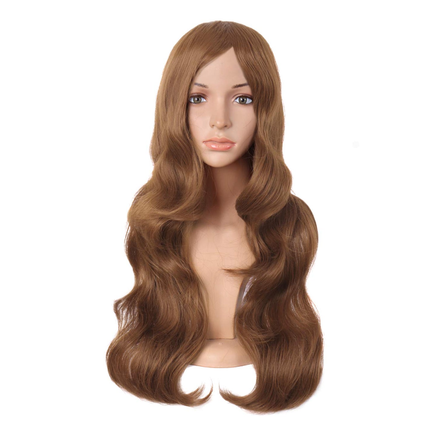 MapofBeauty 24 Inch/60 cm Charming Synthetic Fiber Long Wavy Hair Wig Women Party Full Wig (Black)