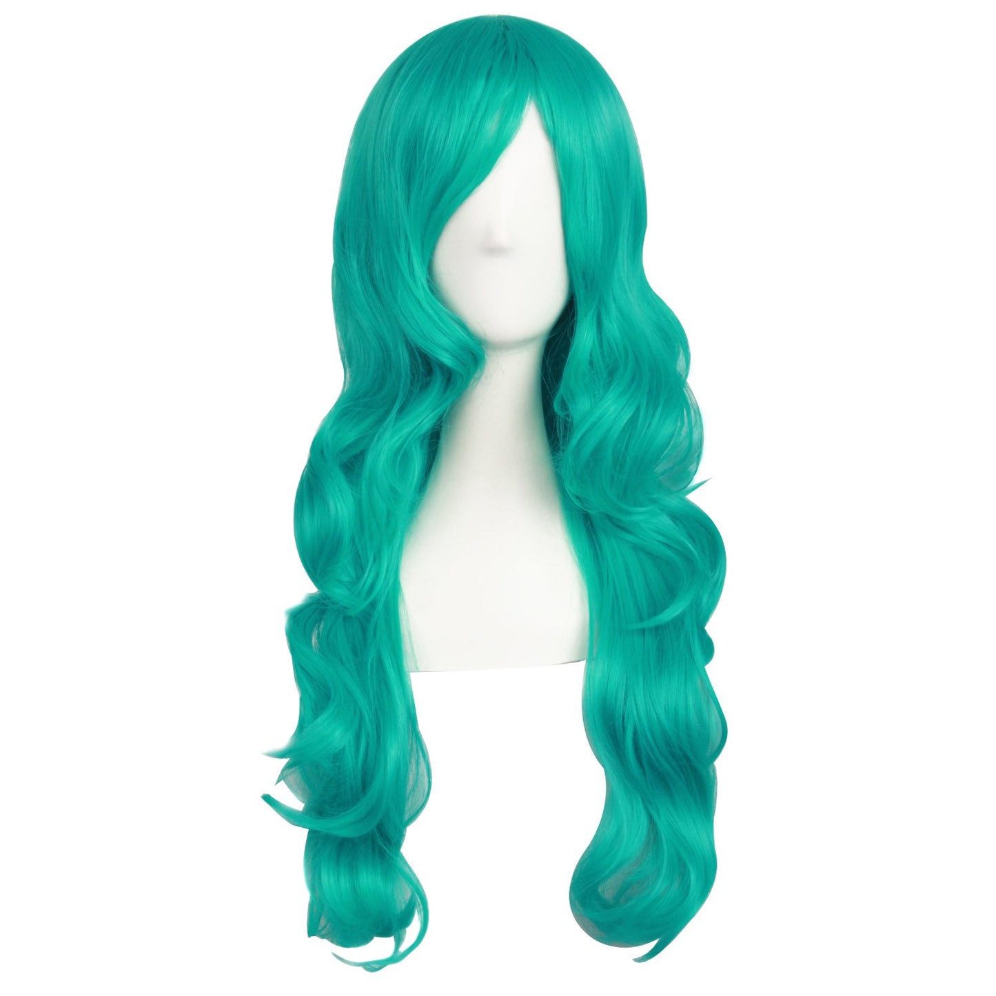 MapofBeauty 24 Inch/60 cm Charming Synthetic Fiber Long Wavy Hair Wig Women Party Full Wig (Black)