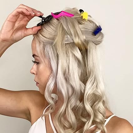 10-Pack Hair Clips – Wide Teeth, Double-Hinged, Salon Quality