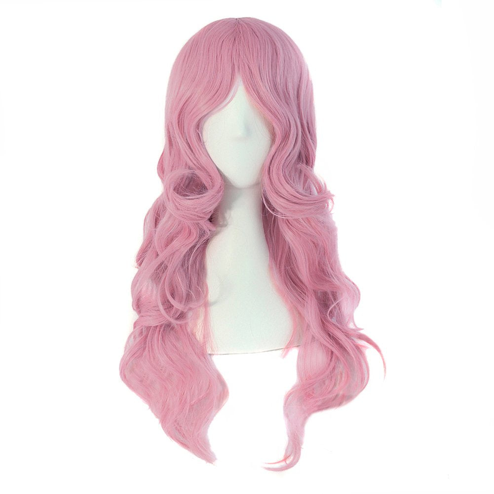 MapofBeauty 24 Inch/60 cm Charming Synthetic Fiber Long Wavy Hair Wig Women Party Full Wig (Black)