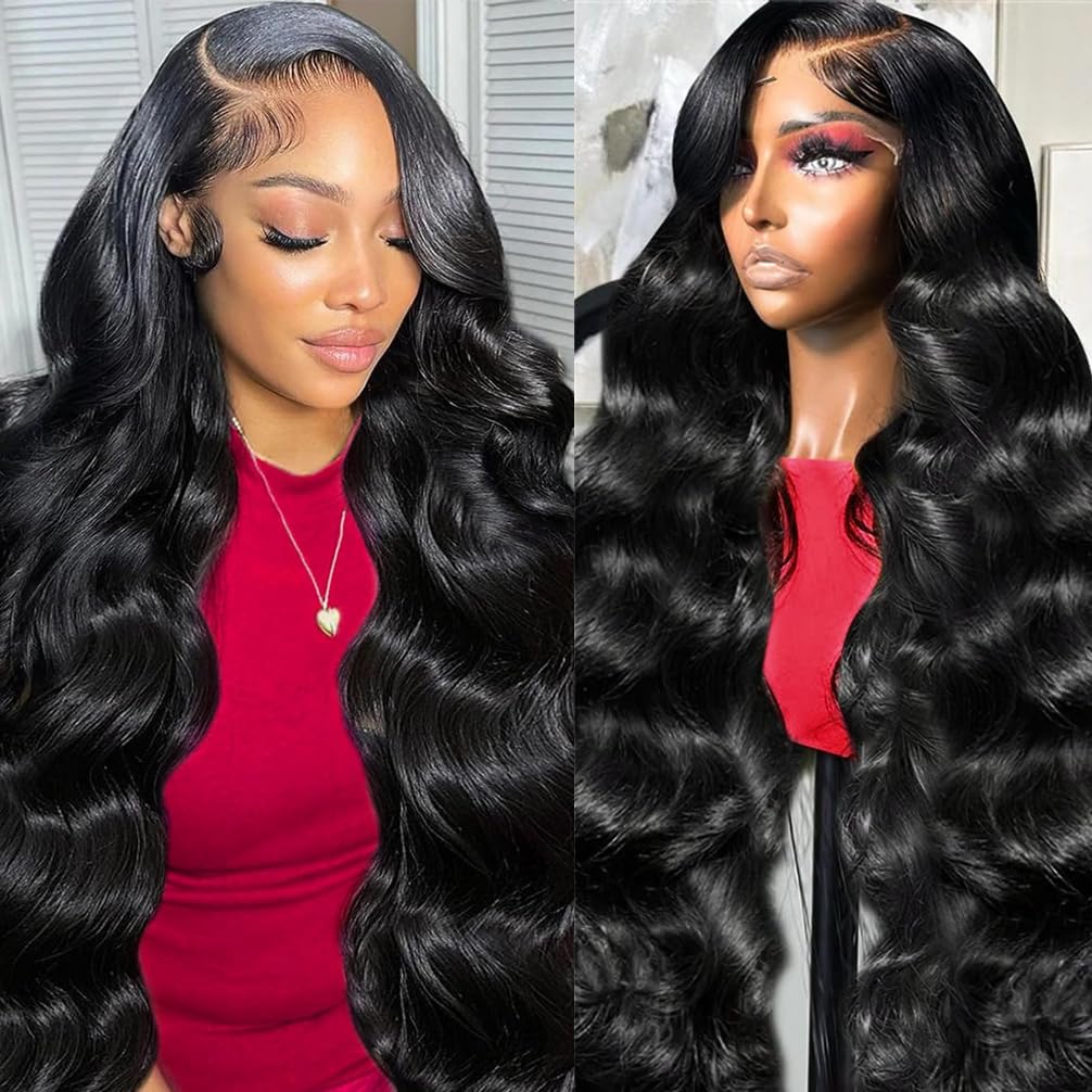 28 Inch Body Wave Lace Front Wigs Human Hair 13x4 HD Lace Front Wigs Human Hair Glueless Wigs Human Hair Pre Plucked Frontal Wigs Human Hair for Women 180% Density Body Wave Wig with Baby Hair