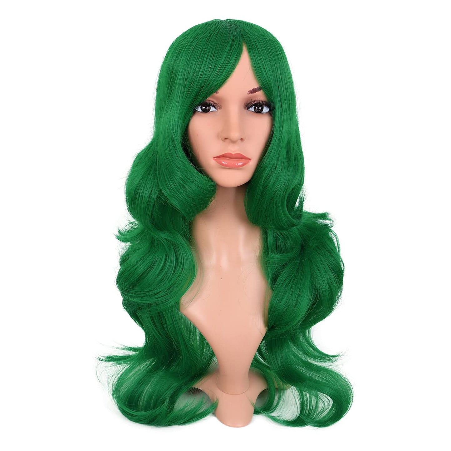 MapofBeauty 24 Inch/60 cm Charming Synthetic Fiber Long Wavy Hair Wig Women Party Full Wig (Black)