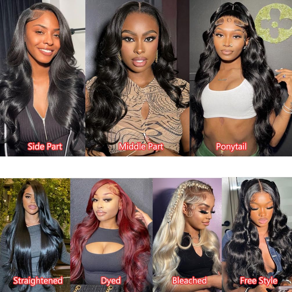 28 Inch Body Wave Lace Front Wigs Human Hair 13x4 HD Lace Front Wigs Human Hair Glueless Wigs Human Hair Pre Plucked Frontal Wigs Human Hair for Women 180% Density Body Wave Wig with Baby Hair