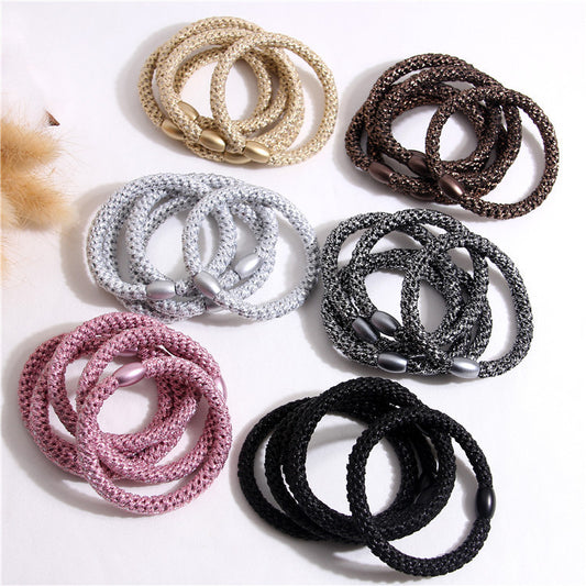 Accessories Thick Leather Cover Durable Base Rubber Hair Rope Headdress