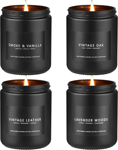 Men's Scented Candle Set – 4-Pack Soy Candles
