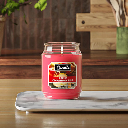 Apple Cinnamon Crisp Candle – 18 oz, Single Wick, 110-Hour Burn, Red, Boxed