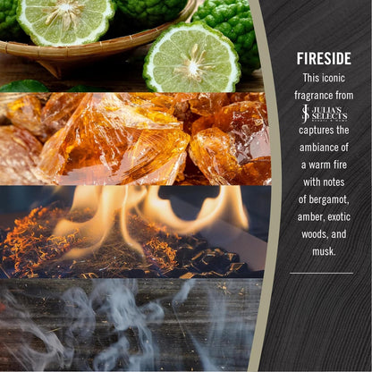 Fireside Medium Candle – 9.7oz Soy Blend, Crackling Wick, Gift-Ready