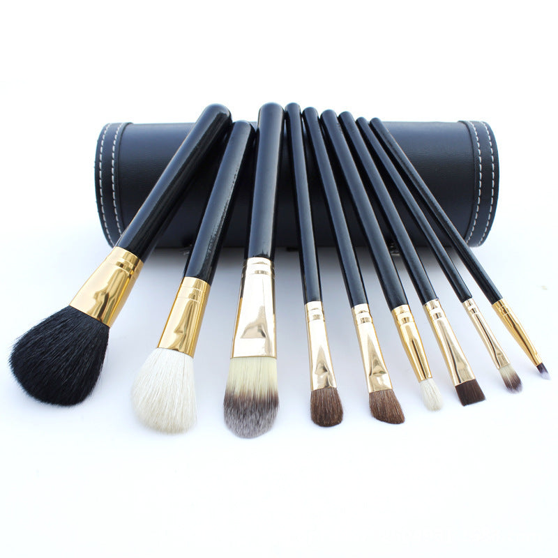 Barrel makeup brush set