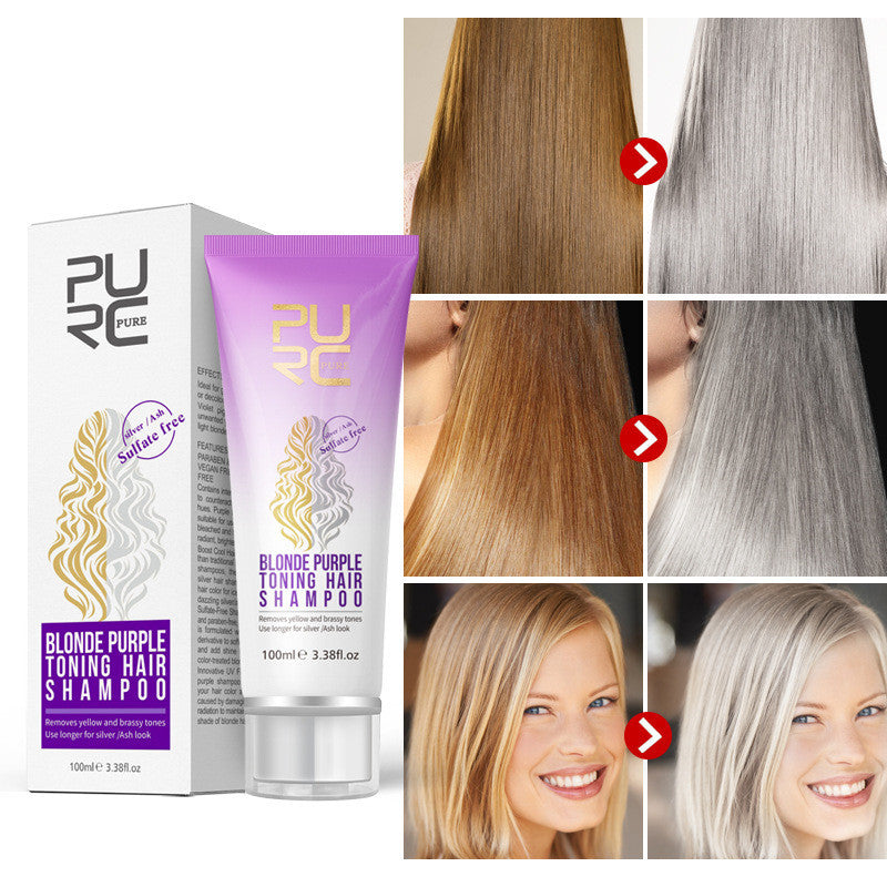 Gray-Yellow Shampoo After Dyeing, Color Protection And Moisturizing Purple Shampoo