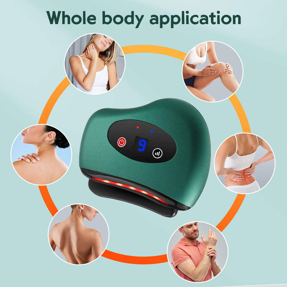 Electric Hot Compress Heating Vibration Back Facial Massager