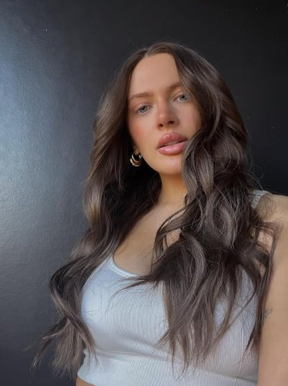 6pcs Clip-In Hair Extensions – 20” Dark Brown Wavy