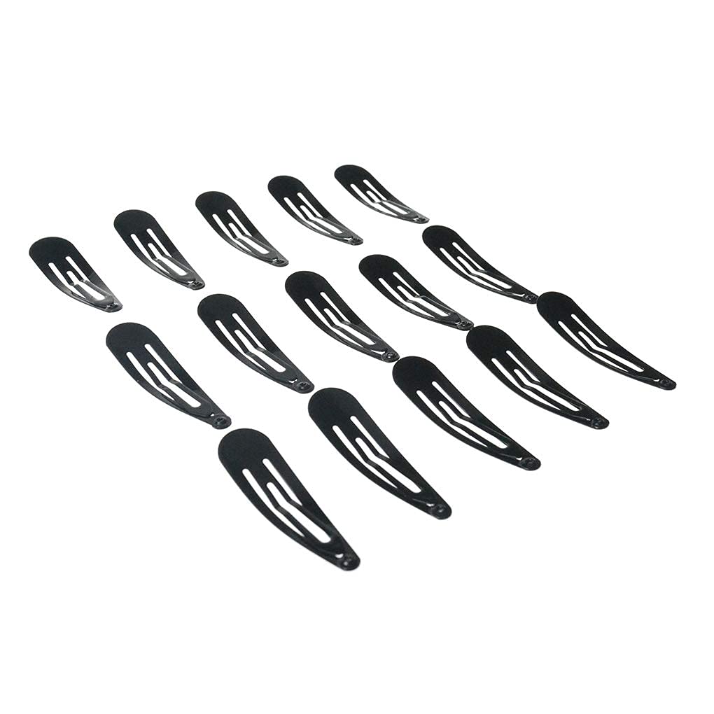 40pcs Black 2” Metal Snap Hair Clips for Women