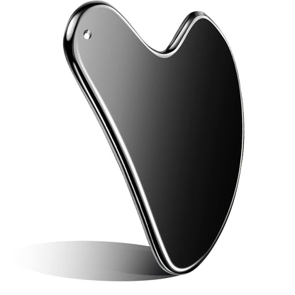 Nuanchu Stainless Steel Gua Sha Facial Tools Guasha for Face Metal Gua Sha Tighten Skin Massage Guasha Beauty Tool for Body Eyes Neck Massager with Travel Pouch Skin Care Gifts (Silver)