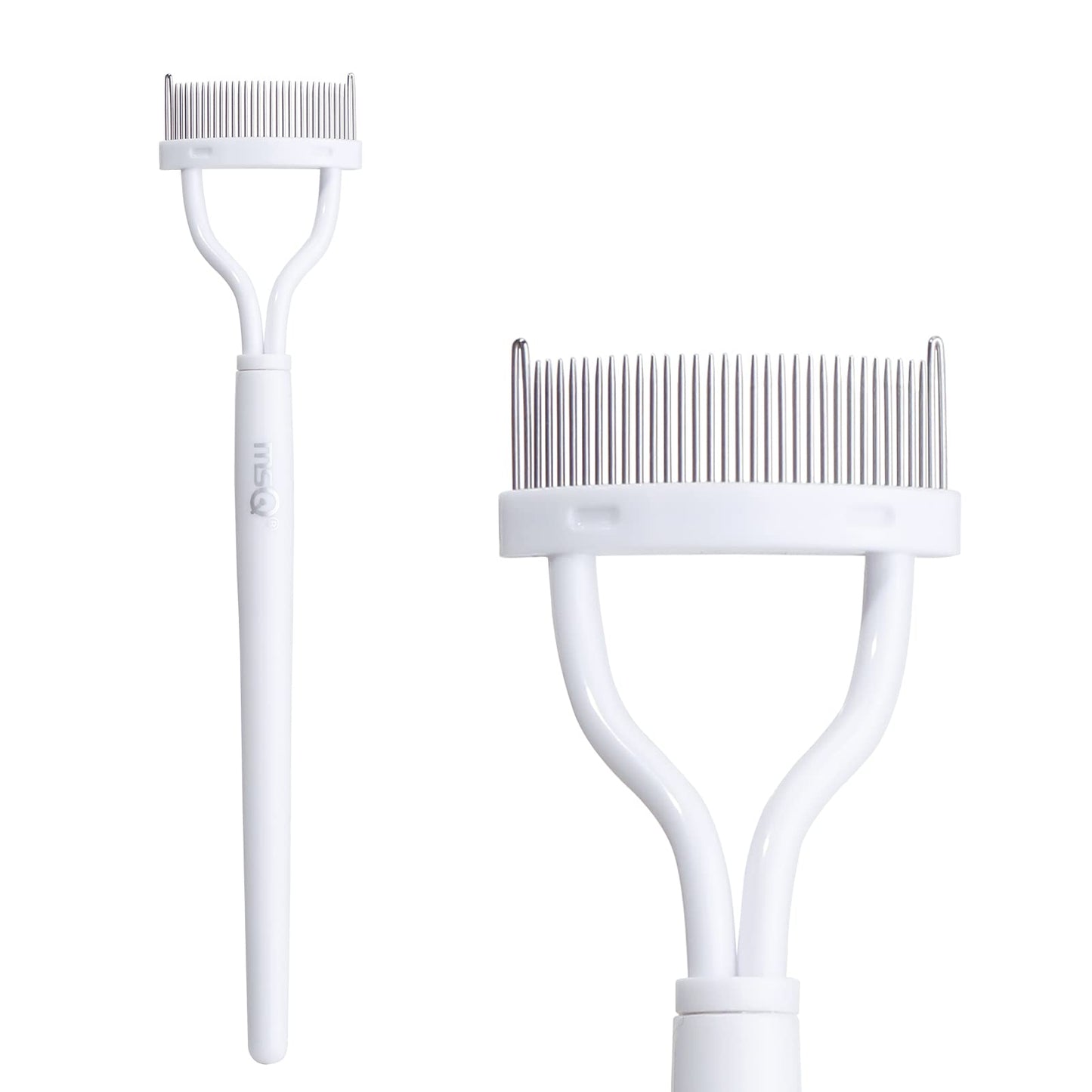 Eyelash Comb Separator MSQ Eyelash Mascara Brush and Comb Lash Separator With Comb Cover Arc Designed Cosmetic Brushes Tool Pink (1PCS)