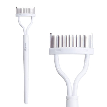 Eyelash Comb Separator MSQ Eyelash Mascara Brush and Comb Lash Separator With Comb Cover Arc Designed Cosmetic Brushes Tool Pink (1PCS)