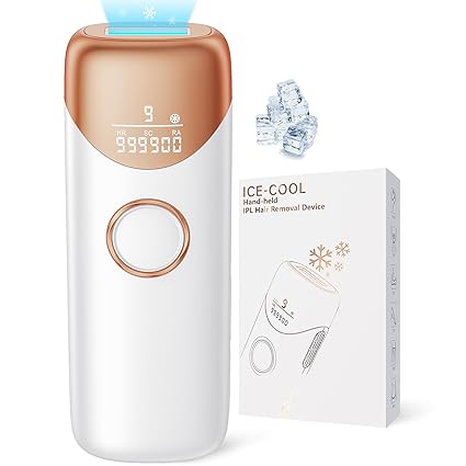 Ubroo IPL Laser Hair Removal – 3-in-1, Ice Cooling, Painless, Gold