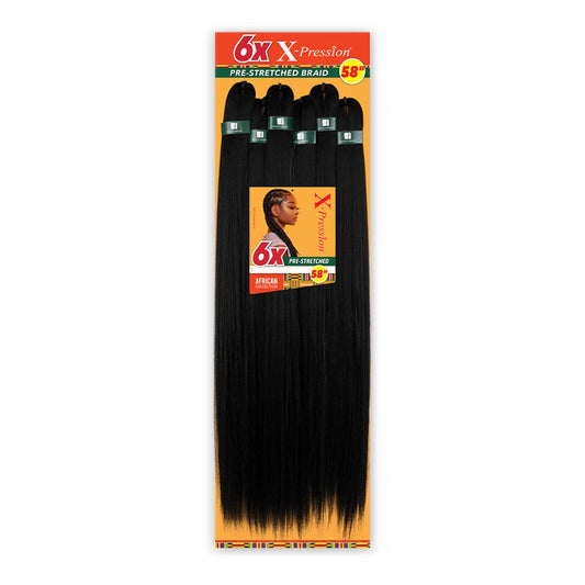 Sensationnel Braids African Collection 6X X-Pression Pre-Stretched Braid 58" (1-PACK, 4)