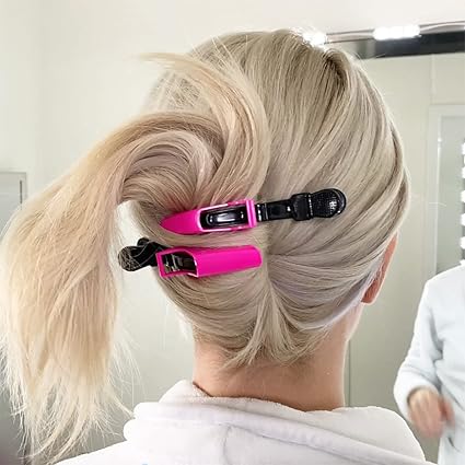 10-Pack Hair Clips – Wide Teeth, Double-Hinged, Salon Quality