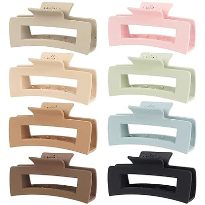 8PCS Large Matte Hair Claw Clips – 4.1" Non-Slip, Strong Hold