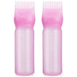 Pimoys Root Comb Applicator Bottle 6 Ounce, 2 Pack Oil Applicator for Hair Dye, Bottle Applicator Brush with Graduated Scale, Purple