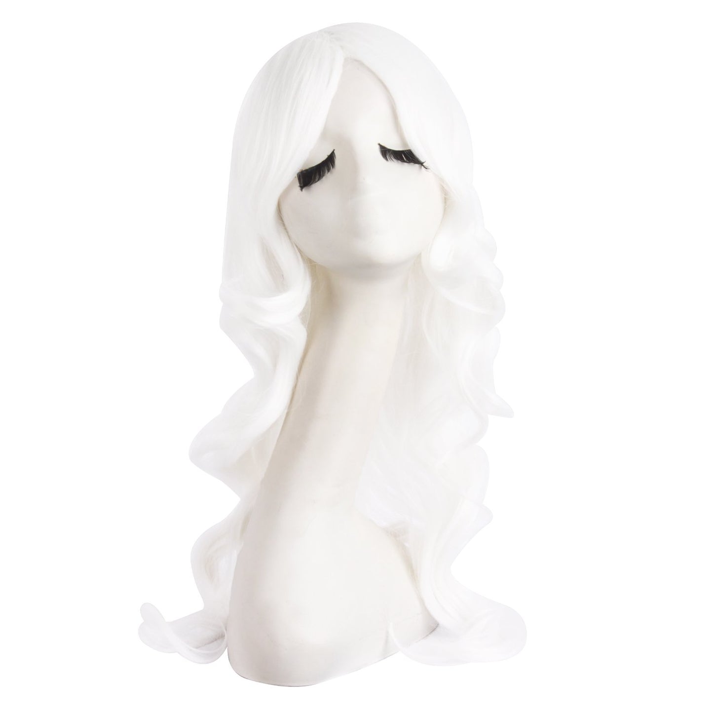 MapofBeauty 24 Inch/60 cm Charming Synthetic Fiber Long Wavy Hair Wig Women Party Full Wig (Black)