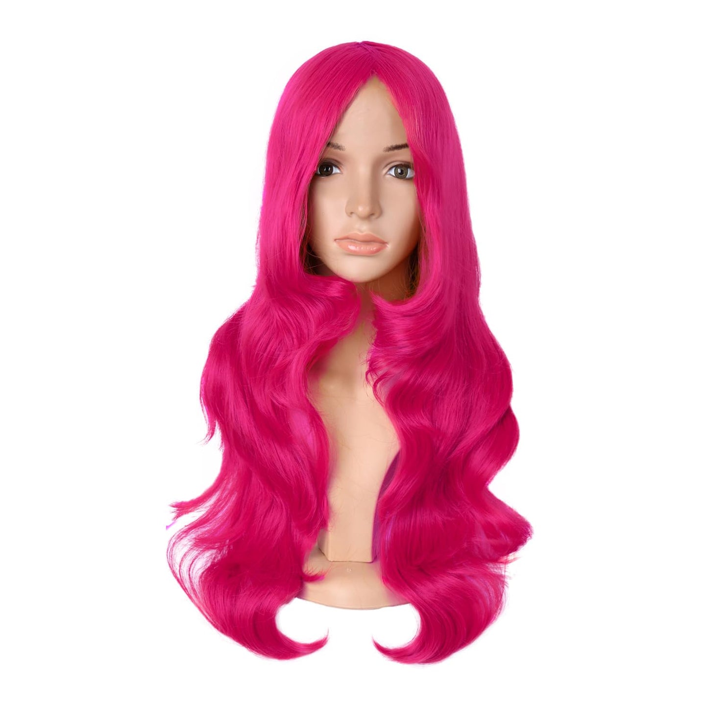 MapofBeauty 24 Inch/60 cm Charming Synthetic Fiber Long Wavy Hair Wig Women Party Full Wig (Black)