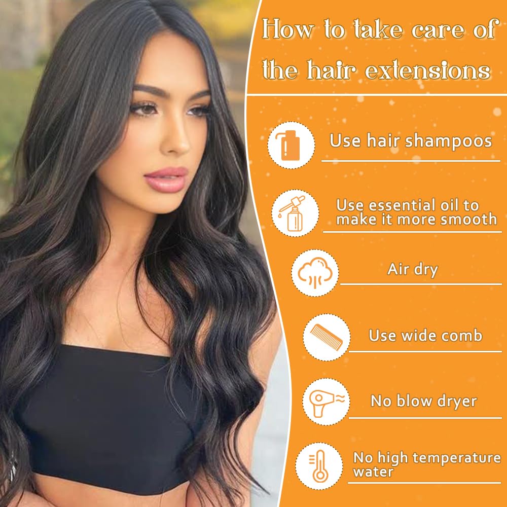 14” Tape-In Human Hair Extensions – 20pcs Natural Black (1B#)