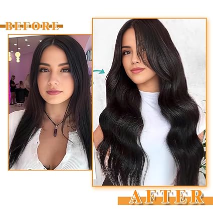 14” Tape-In Human Hair Extensions – 20pcs Natural Black (1B#)