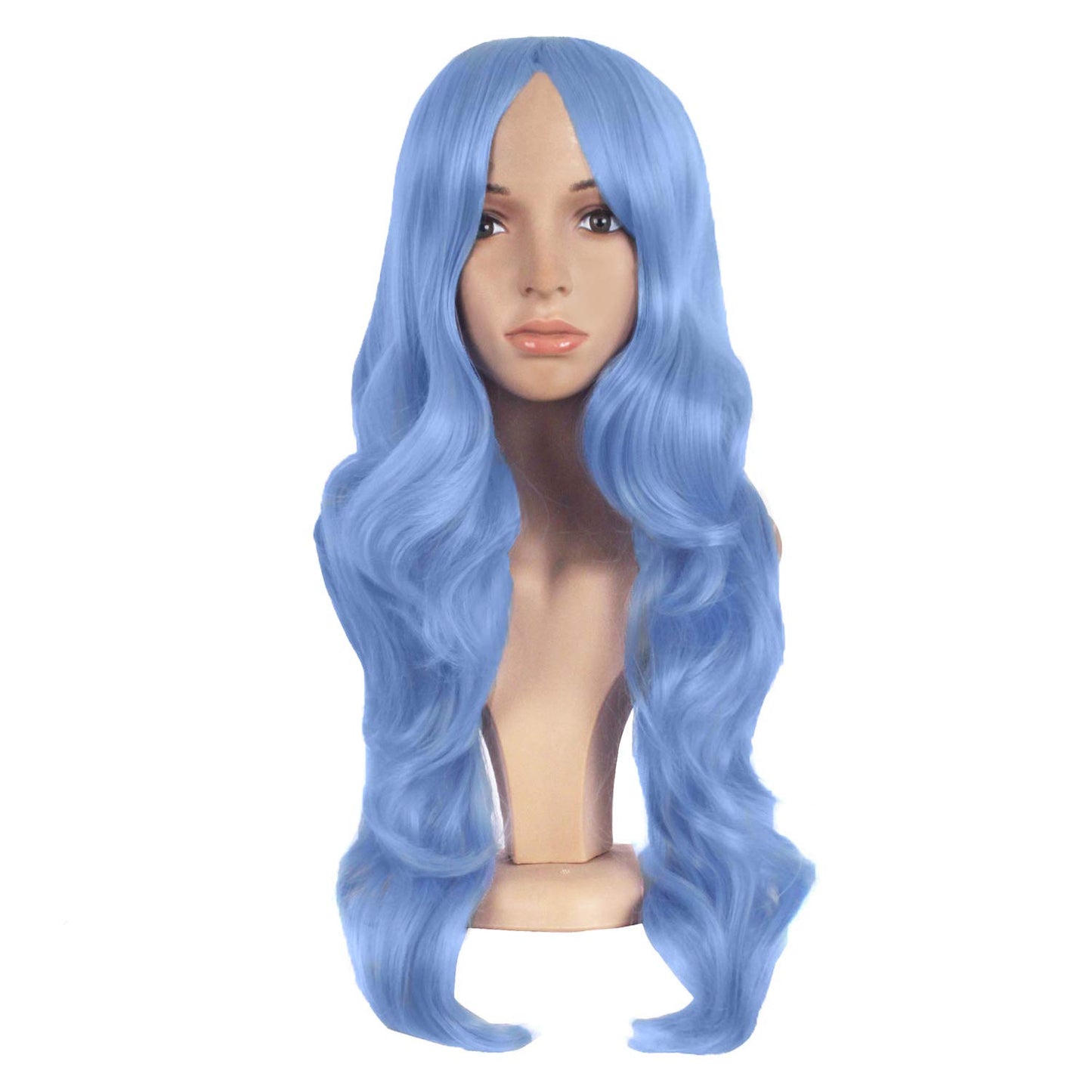 MapofBeauty 24 Inch/60 cm Charming Synthetic Fiber Long Wavy Hair Wig Women Party Full Wig (Black)