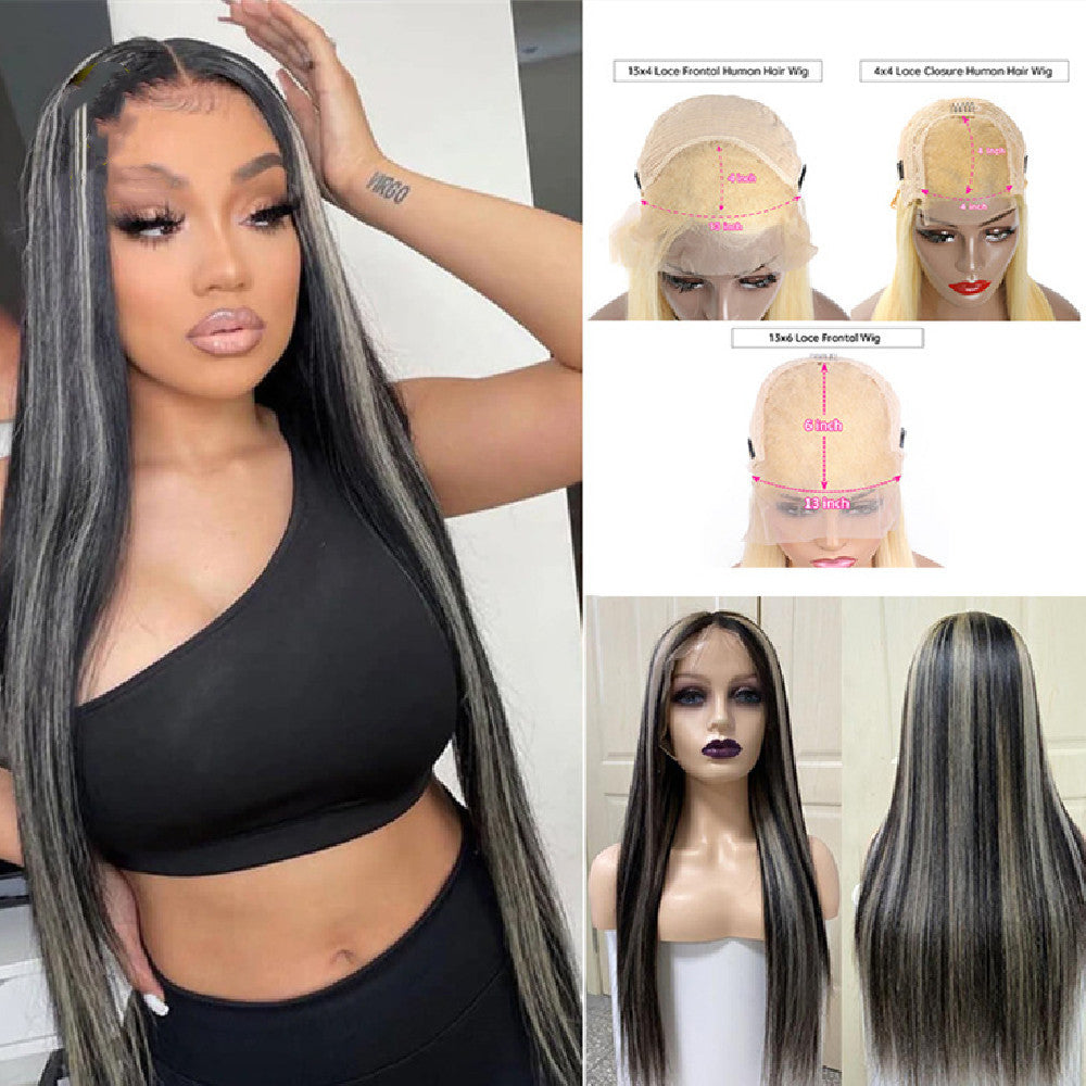 Piano Color Highlight Straight Human Hair Wig