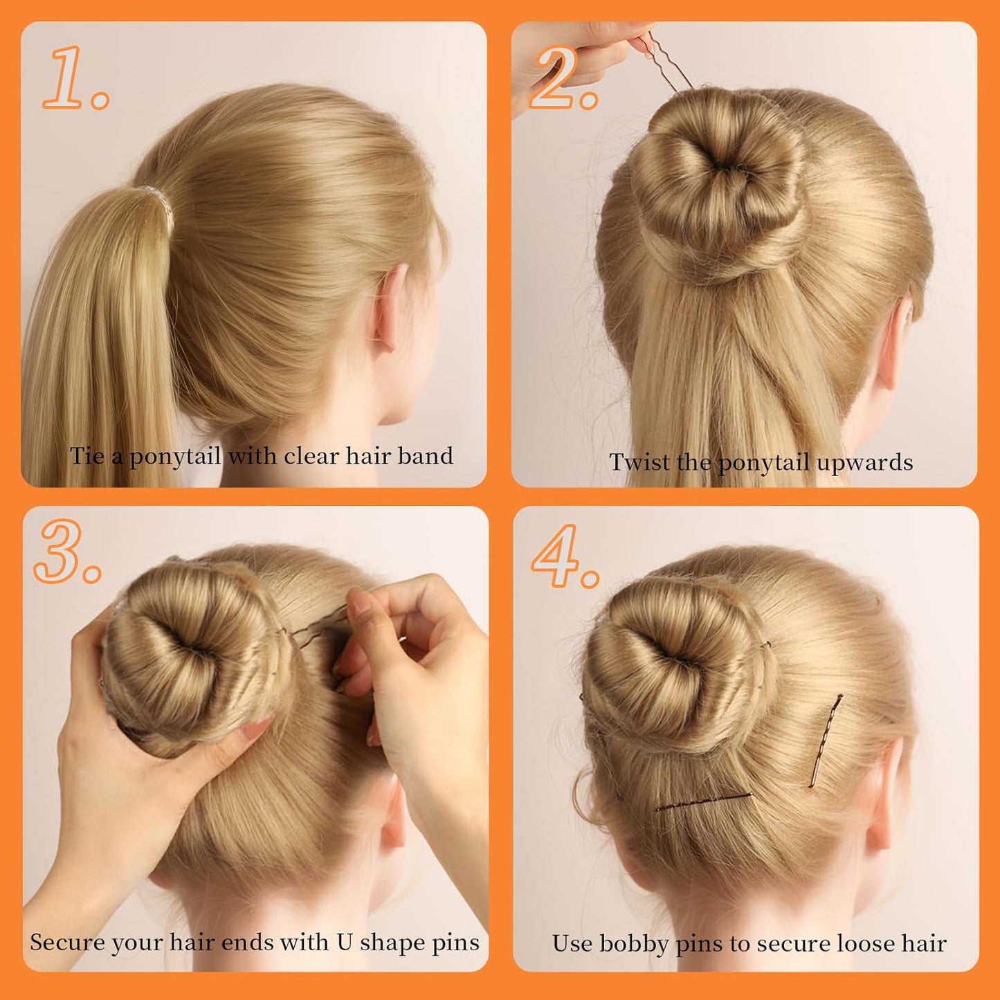 300pcs Hair Pin & Band Set – Bobby Pins & Hair Ties for Women