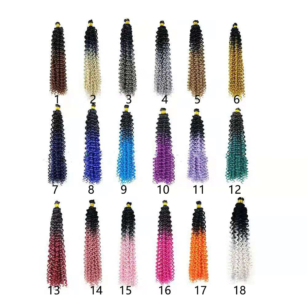 Chemical Fiber Crochet Hair 14-inch Water Ripple Gradient