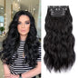 4pcs Black Curly Clip-In Hair Extensions – 20” Synthetic