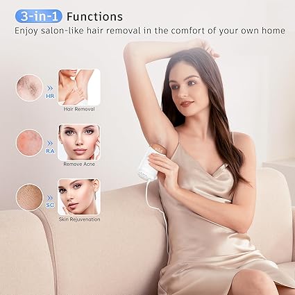 Ubroo IPL Laser Hair Removal – 3-in-1, Ice Cooling, Painless, Gold