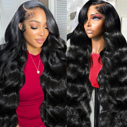 28 Inch Body Wave Lace Front Wigs Human Hair 13x4 HD Lace Front Wigs Human Hair Glueless Wigs Human Hair Pre Plucked Frontal Wigs Human Hair for Women 180% Density Body Wave Wig with Baby Hair