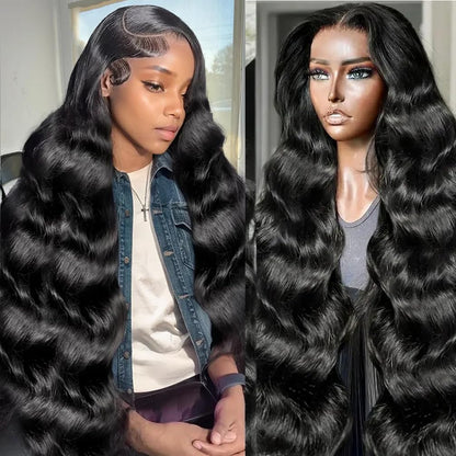 28 Inch Body Wave Lace Front Wigs Human Hair 13x4 HD Lace Front Wigs Human Hair Glueless Wigs Human Hair Pre Plucked Frontal Wigs Human Hair for Women 180% Density Body Wave Wig with Baby Hair