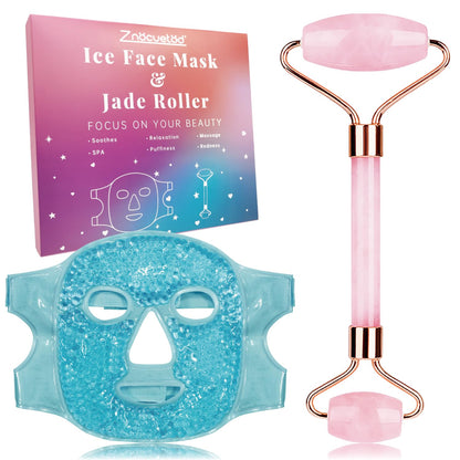 ZNÖCUETÖD Cold Face Eye Mask Ice Pack Reduce Face Puff, Dark Circles, Gel Beads Hot Heat Cold Compress Pack, Face SPA for Woman Sleeping, Pressure, Headaches, Skin Care, Post Laser Care[Blue]