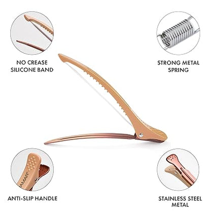 Neutral Creaseless Hair Clips – 10 Pack for Styling & Sectioning