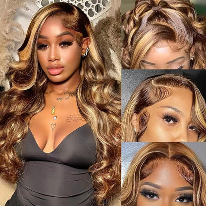 28 Inch Body Wave Lace Front Wigs Human Hair 13x4 HD Lace Front Wigs Human Hair Glueless Wigs Human Hair Pre Plucked Frontal Wigs Human Hair for Women 180% Density Body Wave Wig with Baby Hair