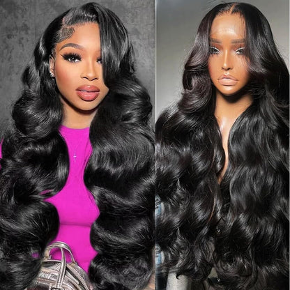 28 Inch Body Wave Lace Front Wigs Human Hair 13x4 HD Lace Front Wigs Human Hair Glueless Wigs Human Hair Pre Plucked Frontal Wigs Human Hair for Women 180% Density Body Wave Wig with Baby Hair