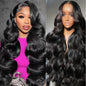 28 Inch Body Wave Lace Front Wigs Human Hair 13x4 HD Lace Front Wigs Human Hair Glueless Wigs Human Hair Pre Plucked Frontal Wigs Human Hair for Women 180% Density Body Wave Wig with Baby Hair