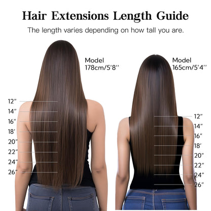 HOTBANANA 14” Ombre Clip-In Hair – 7pcs Human Hair, 120g