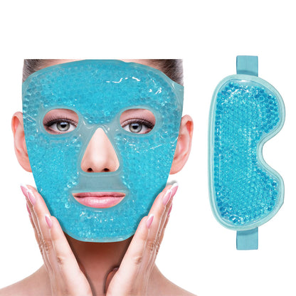 ZNÖCUETÖD Cold Face Eye Mask Ice Pack Reduce Face Puff, Dark Circles, Gel Beads Hot Heat Cold Compress Pack, Face SPA for Woman Sleeping, Pressure, Headaches, Skin Care, Post Laser Care[Blue]