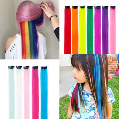 32pcs Rainbow Clip-In Hair Extensions – 20”, 16 Colors