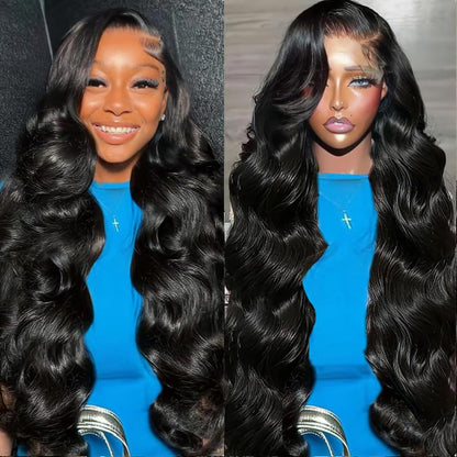 28 Inch Body Wave Lace Front Wigs Human Hair 13x4 HD Lace Front Wigs Human Hair Glueless Wigs Human Hair Pre Plucked Frontal Wigs Human Hair for Women 180% Density Body Wave Wig with Baby Hair