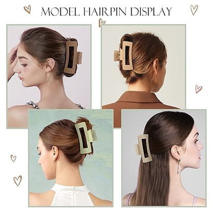 8PCS Large Matte Hair Claw Clips – 4.1" Non-Slip, Strong Hold