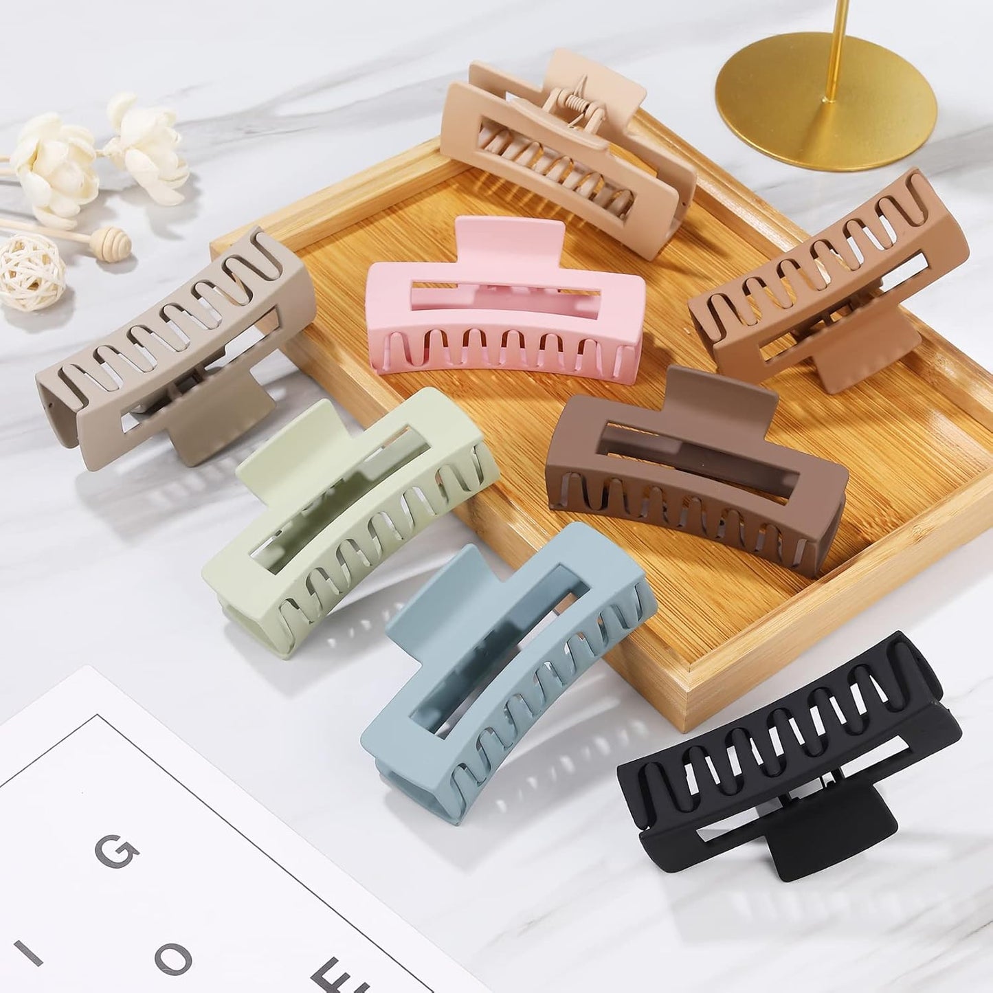 8PCS Large Matte Hair Claw Clips – 4.1" Non-Slip, Strong Hold