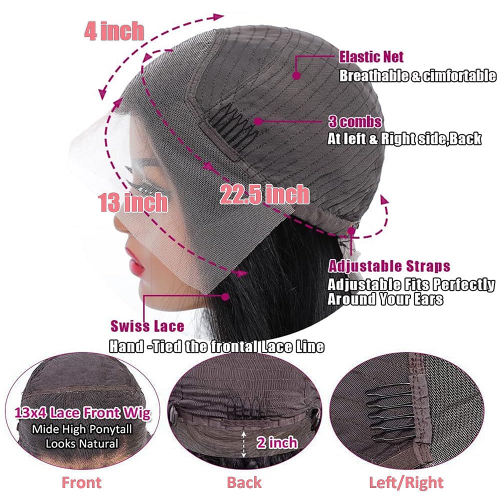 28 Inch Body Wave Lace Front Wigs Human Hair 13x4 HD Lace Front Wigs Human Hair Glueless Wigs Human Hair Pre Plucked Frontal Wigs Human Hair for Women 180% Density Body Wave Wig with Baby Hair